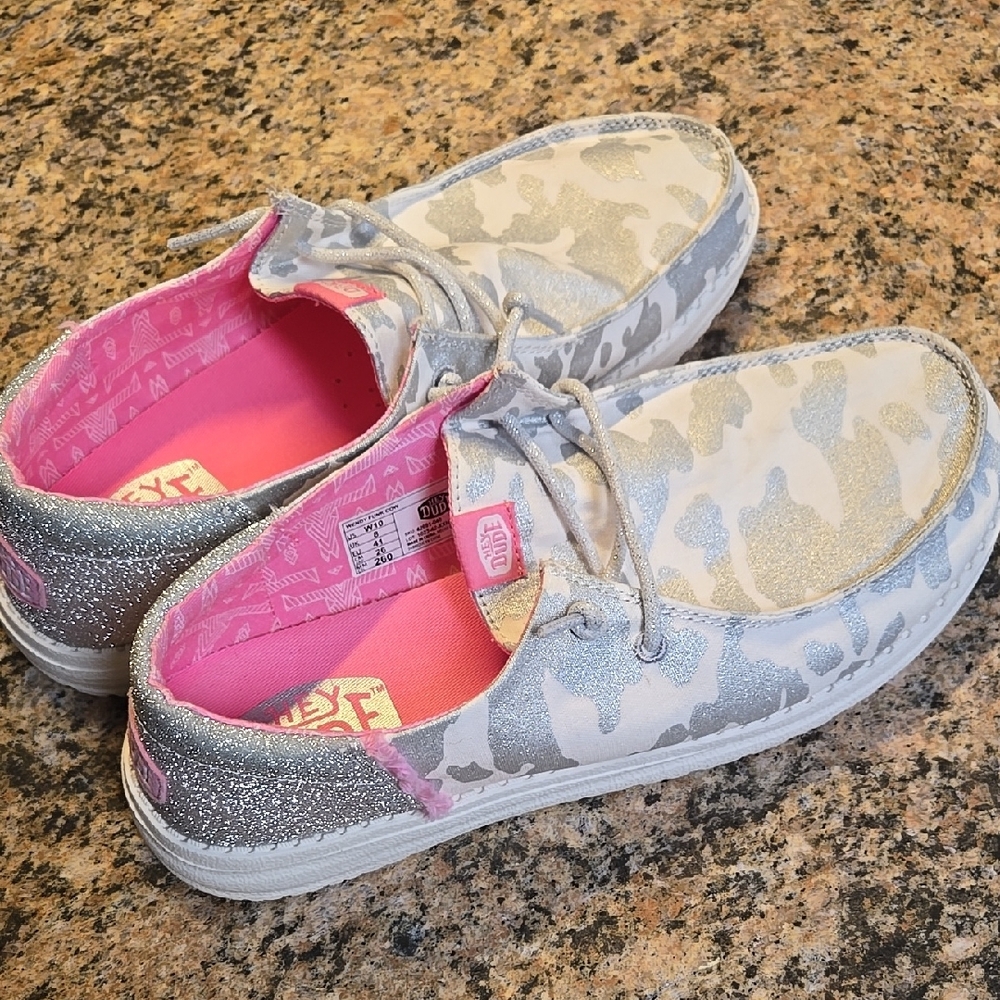 Gray and Pink Camouflage Sneakers